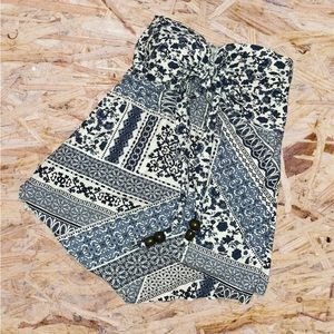 Hanky Hem Paisley Print Ruche Front Tube Top